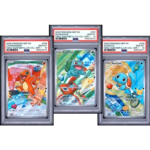 Bulbasaur, Charmander & Squirtle First Partner Sequential Set – PSA 10